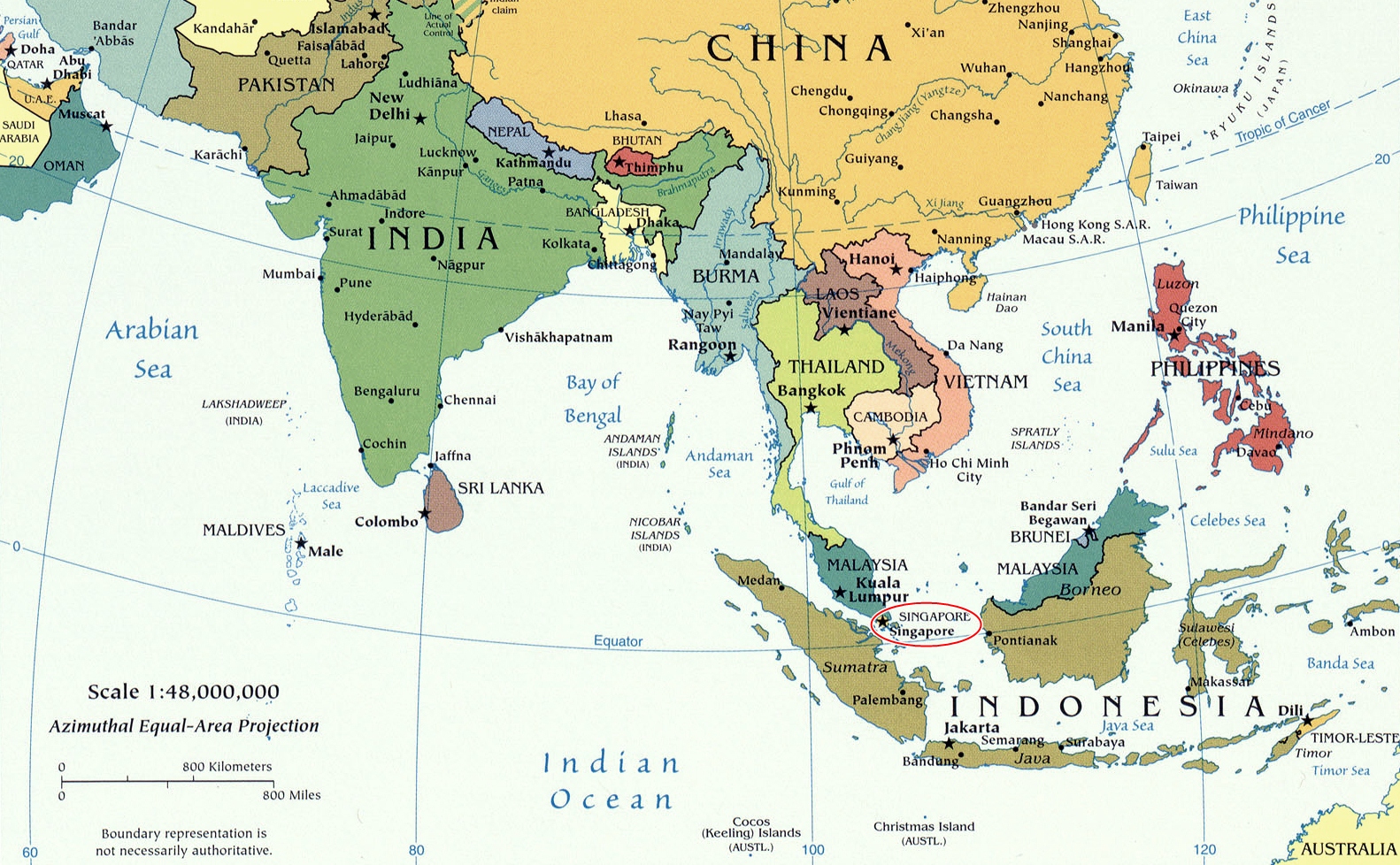 mapa politico de asia 2008